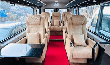 10 seater force urbania luxury van with 1x1 modified seats on rent in delhi