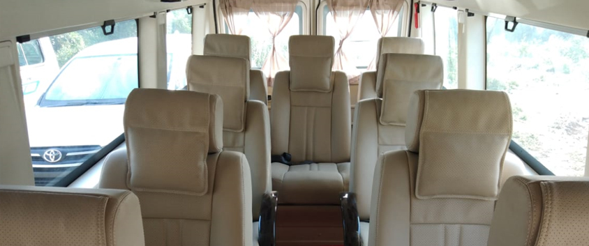 10 seater deluxe 1x1 tempo traveller rental in delhi