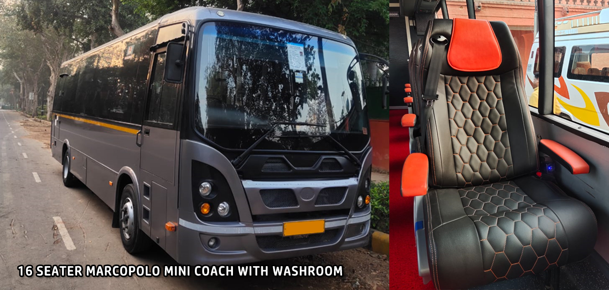 18 seater marcopolo imported mini coach with toilet washroom for chardham yatra from delhi