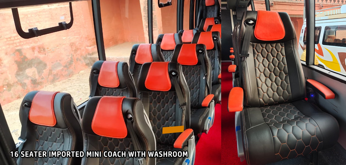 16 seater marcopolo imported mini coach with toilet washroom for chardham yatra from delhi