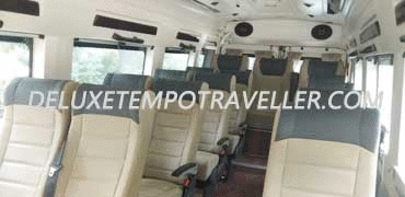 15 seater all pushback seats luxury tempo traveller hire in delhi