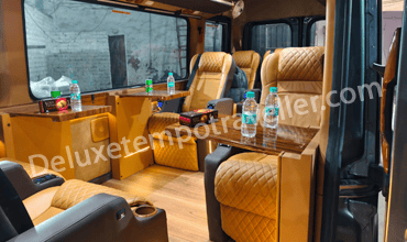 9+1 seater premium force urbania luxury van with 1x1 recliner massager motorised seats on rent in delhi