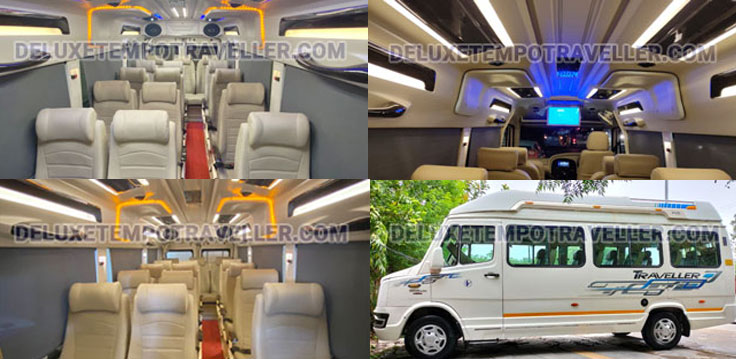 16 Seater Super Deluxe 2x1 Luxury Tempo Traveller Hire India 