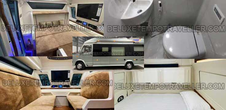 7 seater ultra luxury caravan vanity van with toilet washroom hire in delhi jaipur punjab