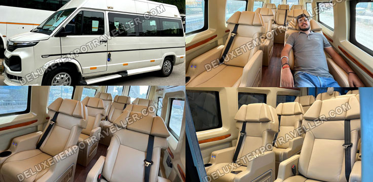 8+1 seater tata winger mini traveller with 1x1 modified seats on rent in delhi