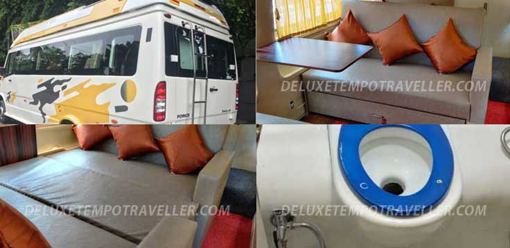 tempo traveller with bed and toilet price