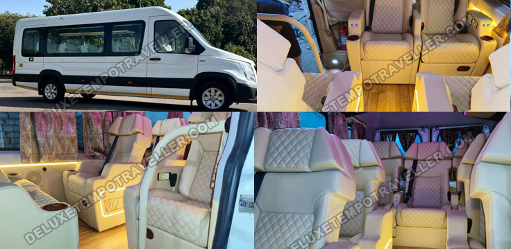 10 seater force urbania van with modified luxury seats mini van on rent in delhi